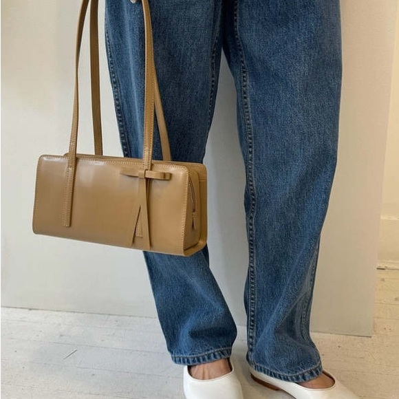 Sandy Liang Recital Bag In Taupe Leather New With Tag - Picture 10 of 11